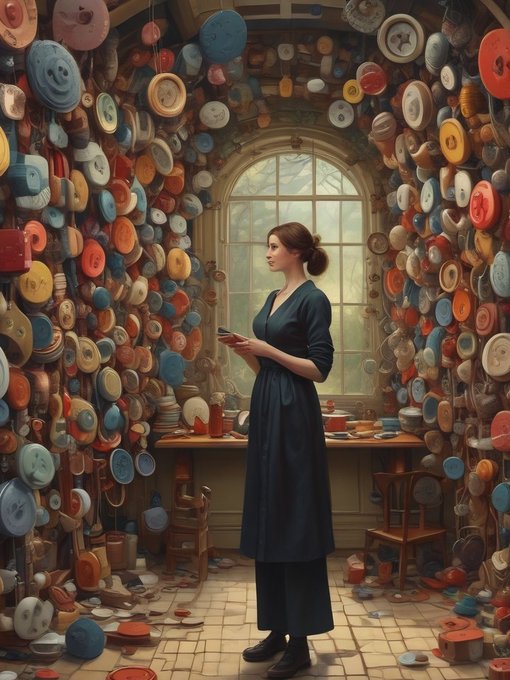 Button Gallery Wall Art Print - Multicolor Buttons